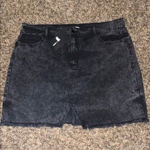 Fashion Nova Black Distressed Jean skirt